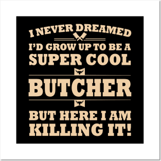 Butcher Butchery Fathers Day Gift Funny Retro Vintage Posters and Art